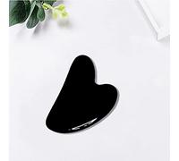 Gua Sha-Jade Tablero natural Raining Massager Facial STONE GUASHA PARA EL CUELLO DE LA CUERCO DE CUERCO DE CUERO DE LA ANLINE DE LA BELLEZA DE BELLEZA-Negro