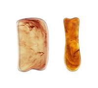 Gua Sha - Juego de 2 tablas de rascar con forma de pez, cuerno natural para todo el cuerpo, dragado y herramientas de meridianos