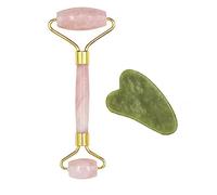 Gua Sha Masaje 2 unids placa de rodillo de masaje facial Guasha Board Cabezas Doble Cabezas Adelgazante Masajeador de elevación de cara Jade Piedra Cuello de ojo Thin Care Herramienta-fijar B2