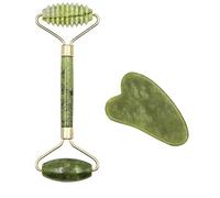 Gua Sha Masaje 2pcs Massager para la cara Jade Roller Herramientas de cuidado de la piel facial natural Guasha Scaper Cuerpo Back Beauty Slimming Massagers Set-2pcs h