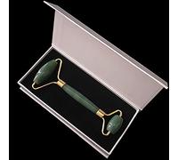 Gua Sha Masaje Rodillo de cuarzo de color natural Rodillo de jade auténtico con caja de piedra Masajeador de cara antienvejecimiento adelgazante y shap Skin-Rodillo de jade con caja