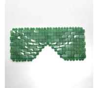 Gua sha stein, Juego de máscara for ojos de orina verde, cristal de jade natural, máscara for dormir, rodillo facial, masaje Gua Sha, verde