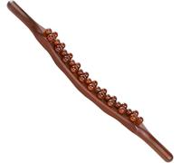 Gua Sha Stick con 35 cuentas de masaje de madera, herramienta de masaje de madera para desintoxicación linfática y relajación muscular para cuello, espalda, abdomen, piernas y brazos.