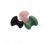 Gua Sha Tools, 3 herramientas de masaje facial en forma de seta de cristal de cuarzo rosa, jade verde aventurina, herramientas de belleza facial para antienvejecimiento y alivio de arrugas (3 piezas
