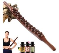 Gua Sha Wooden Therapy Stab,Gua Sha KöRper,Shiva Gua Sha Wooden Therapy Stab,Ganzkörper Scraping Stick,Holz Scraping Stick,massageroller Holz 65 Perlen für RüCken Bauch Schulter (1pc)