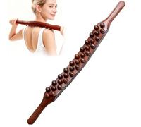 Gua Sha Wooden Therapy Stab, rodillo de masaje de madera con 31 perlas de masaje de madera, raspado de cuerpo entero para relajación muscular, masaje cervical, espalda y abdomen (A)