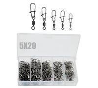 Guaber 100 Uds. De Barriles Giratorios Conector Anzuelo Pesca Rodamiento Bolas Barriles Giratorios Caja Organizadora Almacenamiento Equipo Pesca