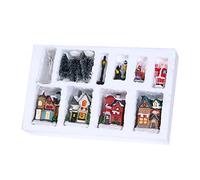 Guaber 10pcs/Set Adorno De Navidad Hogar Luminoso Cabaña Decoración La Ciudad del Edificio Calle Edificio Fiesta Invierno Invierno En Calle