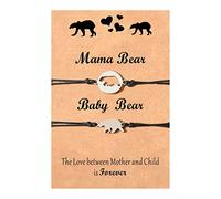 Guaber 2 colgantes de oso redondo con personalidad, ajustable, cadena de cuerda, joyería de promesa, dije de oso para mujer, talla única, como se describe