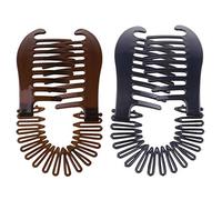 Guaber 2 Unids/set De Pinzas Para Cabello Plátano Clips Entrelazados Flexibles Peines Lados Aro Alargado Para Hombres