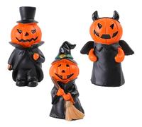 Guaber 3pcs Pumpkin Man Statues Decoración De Halloween Resina Handmaded Calabaza Ornamento Calabaza para Mantels Tapla