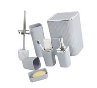 Guaber 6pcs Juego De Almacenamiento Baño Simple Incluye Dispensador Jabón Líquido A Manual