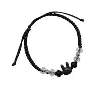 Guaber Abalorio de conejo trenzado tejido a mano, regalo para jóvenes creadores de tendencias y amantes del arte, aleación de amistad, talla única, como se describe