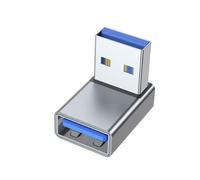 Guaber Adaptador de extensión USB macho a hembra de 90 grados derecho, conector USB hacia arriba, sincronización de datos para laptop, PC, USB