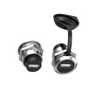 Guaber Adaptadores De Montaje En Panel USB Gemelos Contactos Chapados En Oro Compatibilidad con Enchufes Pared 86 Mm No Se Necesita Controlador Panel Módulo USB Serie D