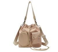 Guaber Bolso cruzado de nailon con cordón para mujer, estilo coreano, de gran capacidad, bolso de hombro, Black, As shown in the picture 13cm error