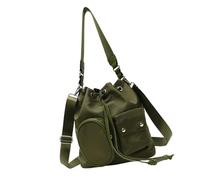 Guaber Bolso cruzado de nailon con cordón para mujer, estilo coreano, de gran capacidad, bolso de hombro, Khaki, As shown in the picture 13cm error