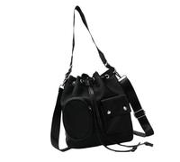 Guaber Bolso cruzado de nailon con cordón para mujer, estilo coreano, de gran capacidad, bolso de hombro, Gray, As shown in the picture 13cm error