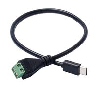 Guaber Cable De Adaptador Flexible Tipo C A 2pin Terminal 30 Cm 3A Línea Alimentación Sin Soldadura para Altavoz Ventilador Luz LED Adaptador para Enrutadores Ventilador