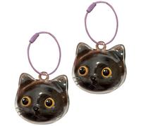 Guaber Caja De Almacenamiento Pieles con Forma Cabeza Gato Transparente Llaveros para Joyería Conmemorativa Mascotas Colgante con Anillos Metal Colgante Conmemorativo para Amantes