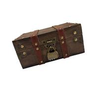 Guaber Caja de recuerdos de madera con cerradura para accesorios, organizador de exhibición de joyas, para decoración del hogar, contenedor de almacenamiento de accesorios, baúl decorativo de madera