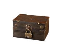 Guaber Cofre de madera con temática pirata vintage con código secreto para almacenamiento misterioso y decoración del hogar, uso diario, decoración del hogar
