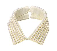 Guaber Collar Falso Con Cuentas Hechas A Mano Para Mujer De Perlas De Imitación Babero Solapa Gargantilla Collar Falso