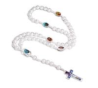Guaber Collares De Cuentas Redondas Católicas Oración Amuletos Religiosos De Oración para Mujeres Joyas Joyas Meditación Regalos Collar
