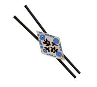 Guaber Corbata de cuero ajustable con colgante en forma de flores para ocasiones informales y fiestas, Cuerda suave azul, Talla única
