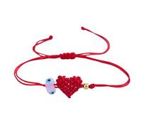Guaber Cordón Rojo Hecho A Mano Eyes Malvados Pulsera con Corazón Joyería De Muñeca Ajustable para Mujeres Regalo De Brazalete Simbólico Hecho