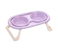 Guaber Cuencos Elevados para Perros De Color Pastel con Soporte Ajustable Doble A Prueba Salpicaduras para Alimentar Mascotas Acero Inoxidable ABS