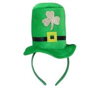Guaber Diadema de duende verde, sombrero superior para el pelo, aro para el día irlandés, disfraz de duende para reuniones al aire libre, sombreros de lentejuelas para mujer