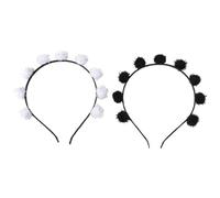 Guaber Diadema peluda de diablo de Halloween, divertida, para fiesta de cosplay, diadema divertida y oscura