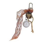 Guaber Elegant Love Styles Keychain Integrated Pocket Watch Timekeeping Alloy Craftsmanship Vintage Styles Keychain with Heart