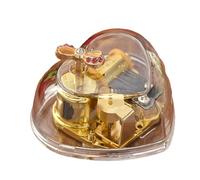 Guaber Elegante caja de música acrílica con diseño transparente que muestra un interior intrincado y reproduce melodía clásica, caja transparente opcional