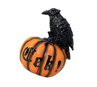 Guaber Festival Crow and Pumpkin Resin Statue Decoración De Halloween para En Interiores Decoraciones Casas Fiesta Aire Libre Decoraciones Otoño Fácil Usar