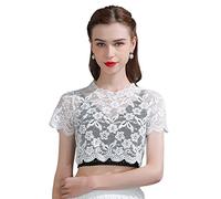 Guaber Insertos De Encaje Cuello Falso Desmontable La Media Camisa Blusa Falsa para Mujeres Chicas Tops Corte Bajo Dulce Crochet Falso Media Camisa Blusa
