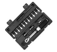 Guaber Juego de llaves dinamométricas para bicicleta de 1/4 pulgadas, 14 piezas para bicicletas de montaña, llave dinamométrica ajustable de 72 dientes