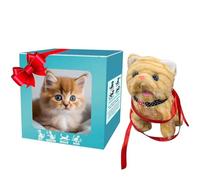 Guaber Juguete De Peluche Intelligence Cats Companion con Que Ladra Diseño Cuerda Tracción para Niños Pequeños Aprende A Gatear Juguete Educativo para Niños Pequeños