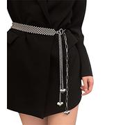 Guaber K-POP - Cinturón de cintura estilo Y2K para mujer, graduación, banquete, club, fiesta, chica, con borlas, estilo punk, corazón, plata, Talla única