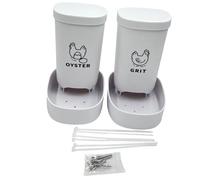 Guaber Multi Purpose Poultry Feeder For Shells and Grit Plastic Construction Easy To Clean Outdoor Use Chicken Shell Dispenser