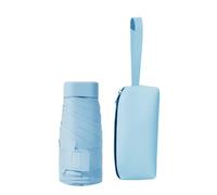 Guaber Paraguas de bolsillo plegable y de viaje, protección solar UPF50+ con caja de almacenamiento con bolsa de paraguas