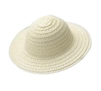 Guaber Pequeño sombrero sin pintar, sombreros de papel de ratán ligero para muñeca de peluche, accesorios de disfraces, decoración de fiestas de vacaciones, decoración educativa para el aula