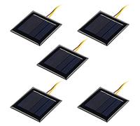 Guaber Placa solar fotovoltaica, 5 unidades, 2 V, 100 Ma, células solares con cables, placas epoxi, proyectos de 54 mm x