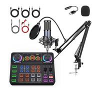 Guaber Portable Type C Condenser Microphone and Sound Card Offering Real Time Easy Use for Live Streaming Online Meetings Condenser Microphone