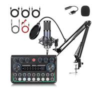 Guaber Portable Type C Condenser Microphone and Sound Card Offering Real Time Easy Use for Live Streaming Online Meetings Condenser Microphone