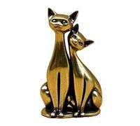 Guaber Romantics - Figura decorativa en miniatura de latón para aniversario, boda, deciratuib, elegante, pareja, gatos, escultura en miniatura