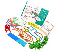 Guaber Y Anillos De Madera Rompecabezas Educativo Juguete para Niños Habilidad Manual Desarrollo Cognitivo Color Vínculo Entre E Hijos Juguete Aprendizaje para Niños