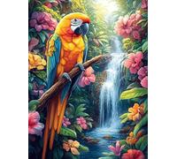Guacamayo Cerca de Cascada Puzzles 500 Piezas Maquetas 3D Construir Sin Pegamento Ciencia ficción sueño mágico Rompecabezas Educativo para Familia Desafío Intelectual Decoración Hogar 500 PCS