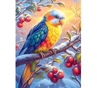 Guacamayo con Bayas Rompecabezas 300 Piezas Cartón Resistente para Mayores Mascota de Vida Silvestre Desarrollo Lógica Entretenimiento Toda La Familia Decoración Salón Reyes Magos 300 PCS